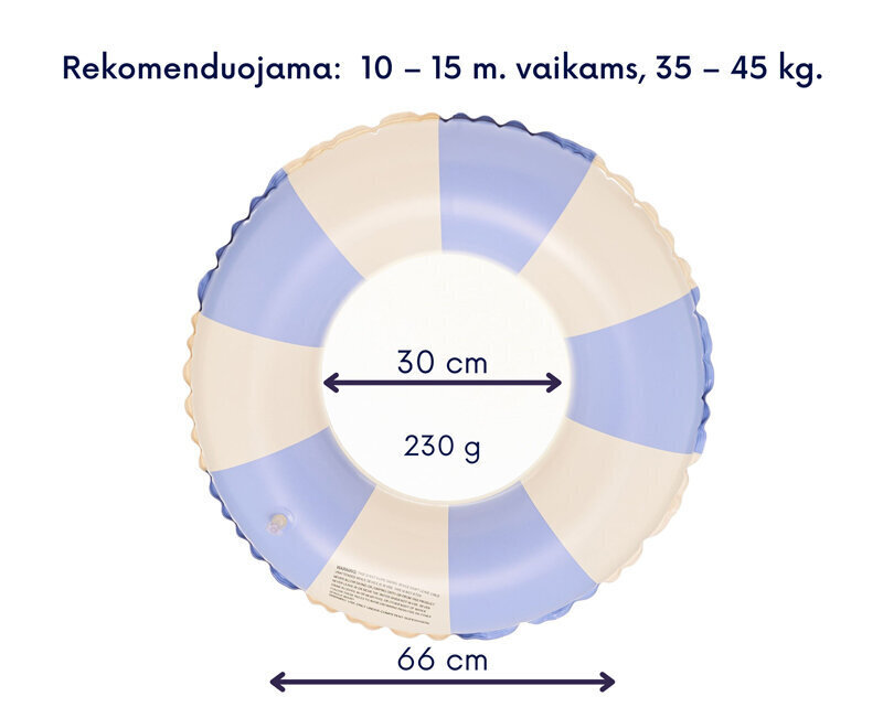 Piepūšamais riņķis, 66 cm, zils cena un informācija | Piepūšamās rotaļlietas un pludmales preces | 220.lv