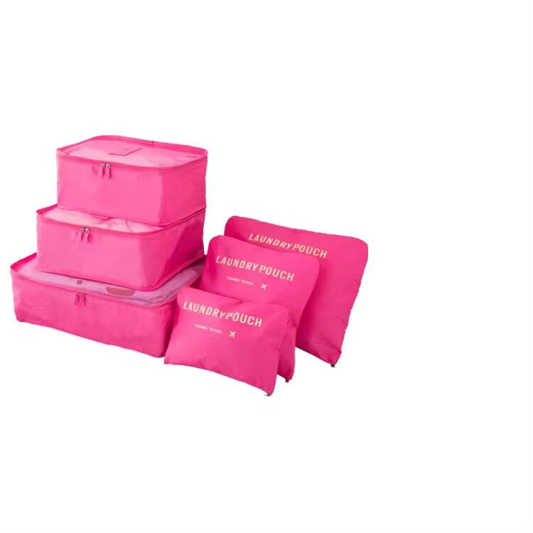 Koferu organizatoru komplekts Packing Cubes, rozā cena un informācija | Koferi, ceļojumu somas | 220.lv