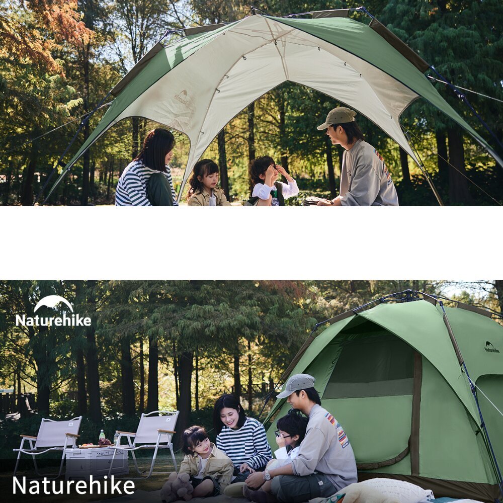 Telts Naturehike Cape5 Square, zaļa цена и информация | Teltis | 220.lv