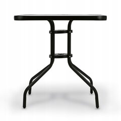Galds Tadar, 70x70x70cm, melns цена и информация | Столы для сада | 220.lv