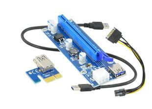 Akyga Riser PCI-E 1x - 16x USB 3.0 (AK-CA-64) цена и информация | Аксессуары для компонентов | 220.lv