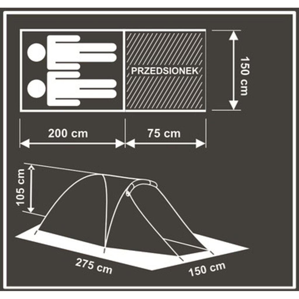 Telts Enero Camp, melna cena un informācija | Teltis | 220.lv