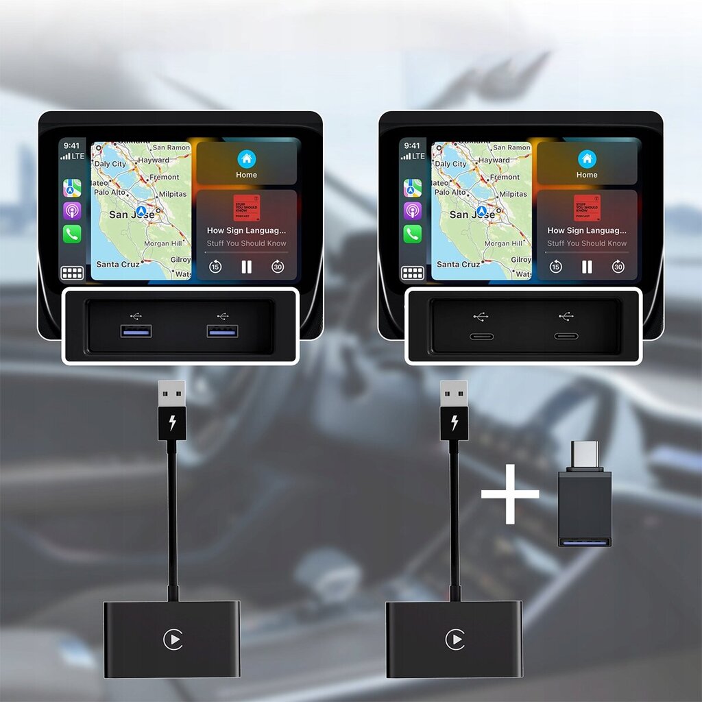 Bezvadu adapteris Carplay Iphone Xstorm Wifi cena un informācija | Auto 12V el. piederumi | 220.lv