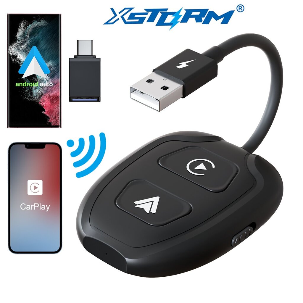 Bezvadu Android Auto un Carplay iPhone adapteris Wifi Bt Xstorm цена и информация | Auto 12V el. piederumi | 220.lv