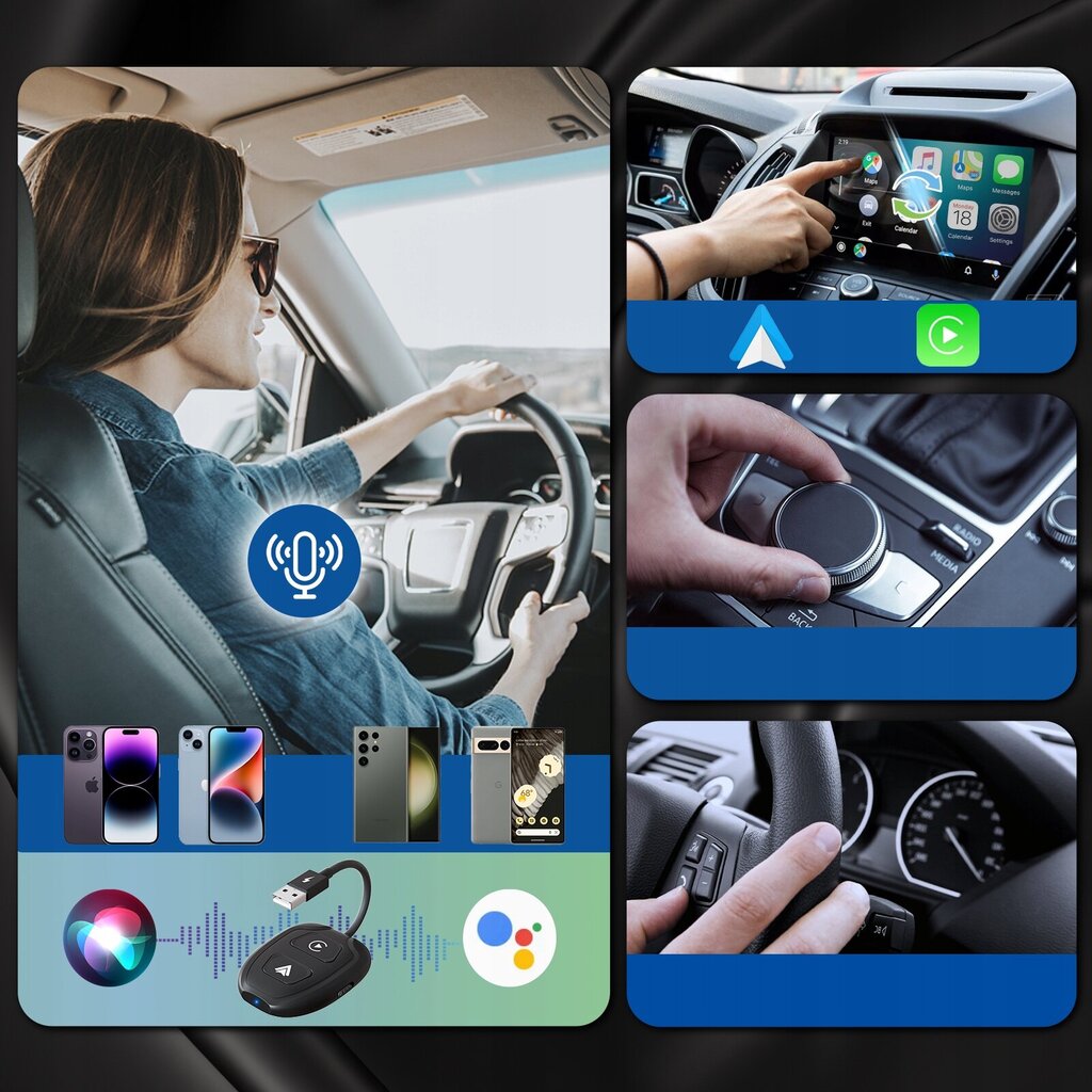 Bezvadu Android Auto un Carplay iPhone adapteris Wifi Bt Xstorm cena un informācija | Auto 12V el. piederumi | 220.lv