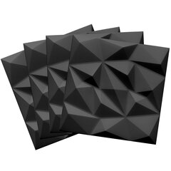 3D griestu paneļi Brylant Black 3m2 12 gab. Deccart cena un informācija | Griestu, sienu dekoru elementi | 220.lv