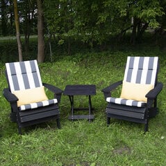 Divi dārza krēsli ar svītrainiem spilveniem un galdiņš DM Grill. cena un informācija | Dārza mēbeļu komplekti | 220.lv
