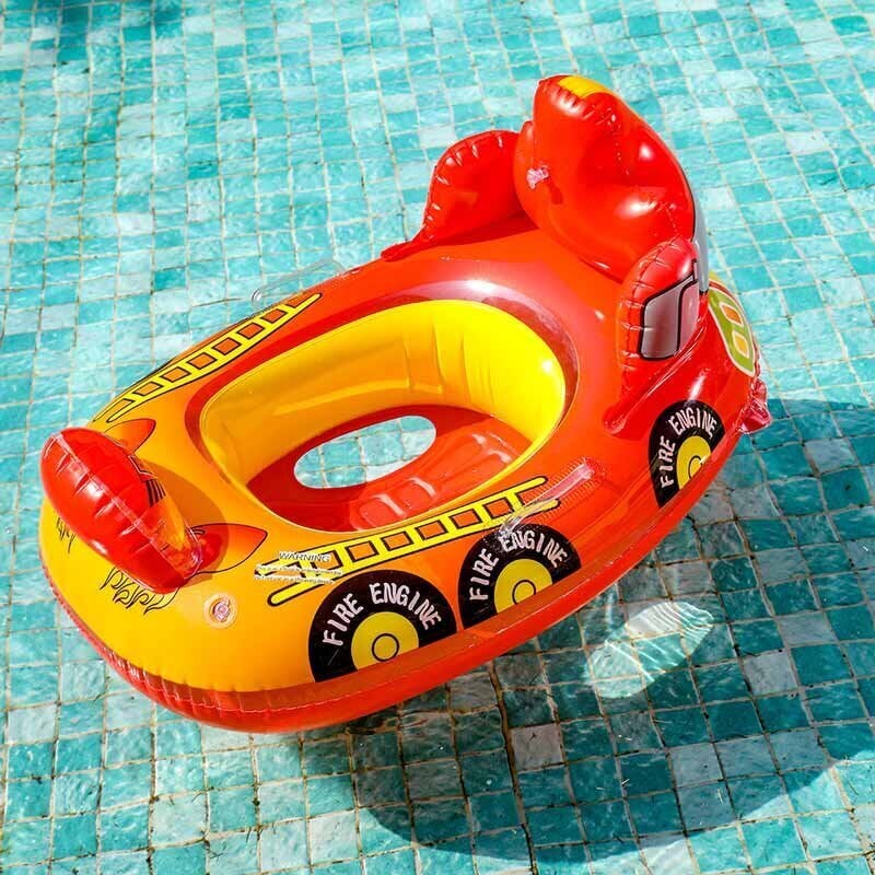 Piepūšamais peldēšanas ritenis ugunsdzēsēju mašīna, 49 x 70 cm cena un informācija | Piepūšamās rotaļlietas un pludmales preces | 220.lv