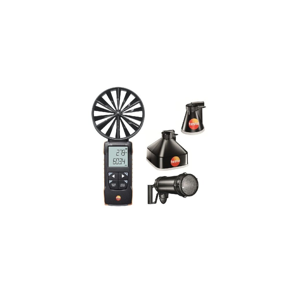 Testo 417 Kit 2 lāpstiņu anemometrs ar aplikācijas pārsegu un plūsmas taisnotāju цена и информация | Mitruma, temperatūras, pH, ORP mērītāji | 220.lv