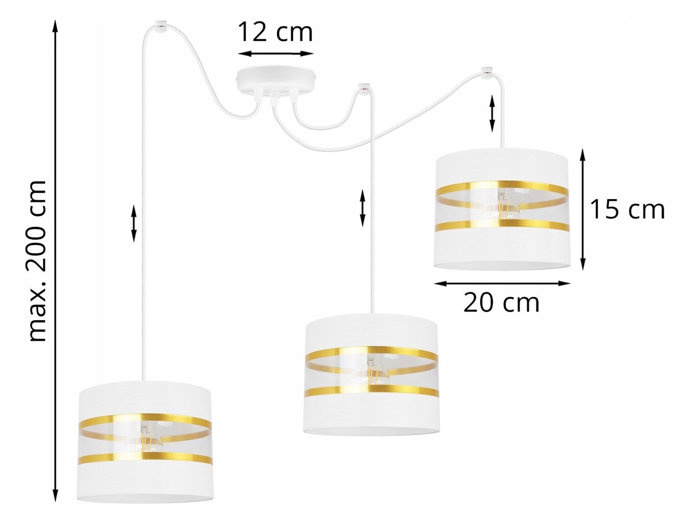 LightHome griestu lampa Spider Elegance Gold cena un informācija | Piekaramās lampas | 220.lv