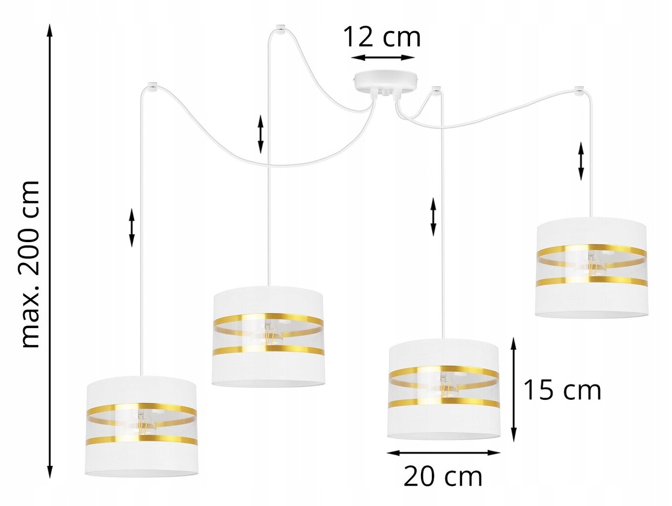 LightHome griestu lampa Spider Elegance Gold cena un informācija | Lustras | 220.lv