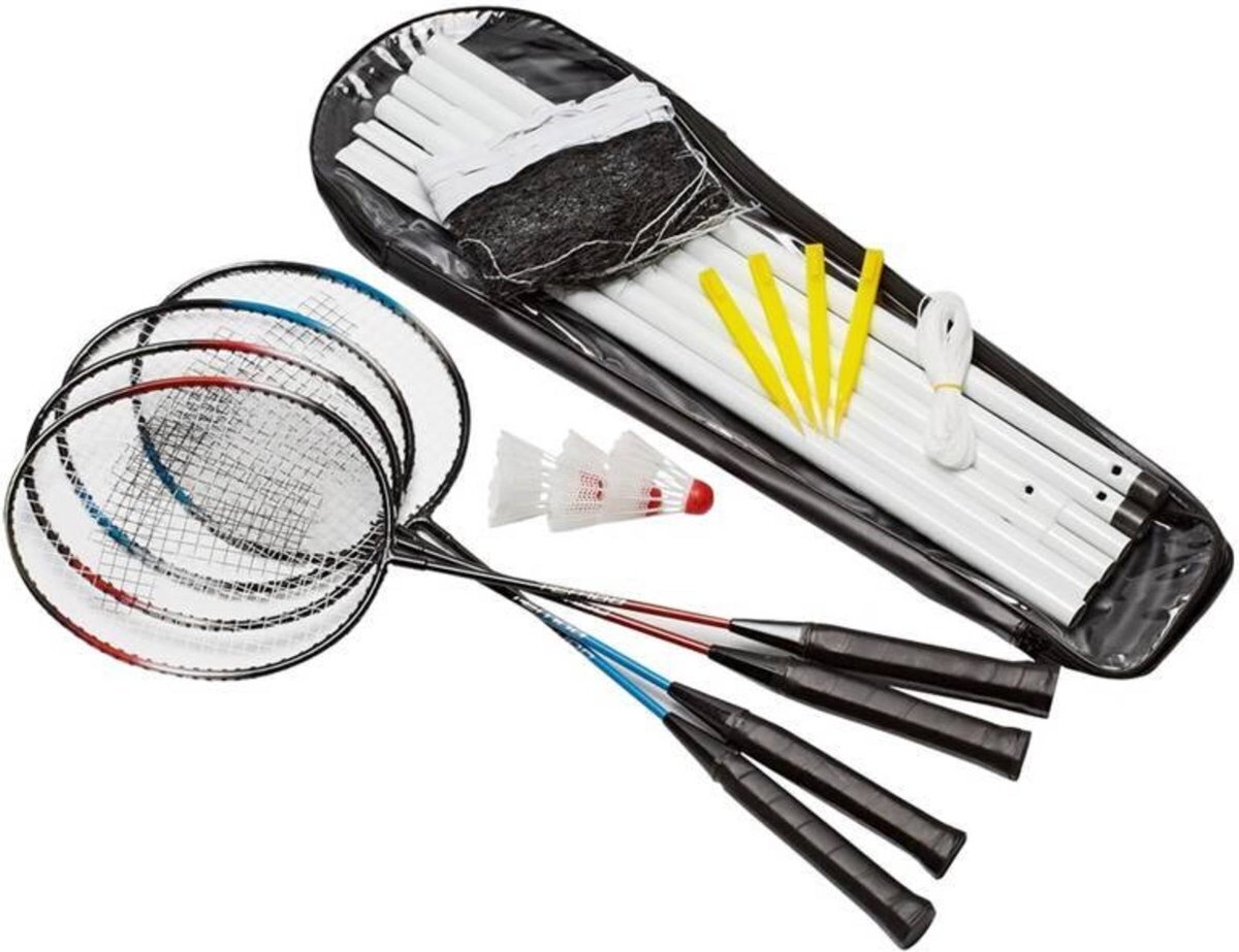 Badmintona komplekts ar tīklu Scatch, 4 gab. цена и информация | Badmintons | 220.lv