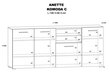Kumode Anette C 198 cm matēts melns/ozols цена и информация | Kumodes | 220.lv