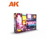 Akrila krāsu komplekts AK Interactive 3rd generation Neon Colors, AK11610 cena un informācija | Modelēšanas un zīmēšanas piederumi | 220.lv