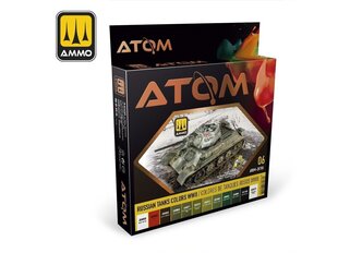 Akrila krāsu komplekts Ammo Mig Atom Russian Tanks ColorsS WWII, 20705 cena un informācija | Modelēšanas un zīmēšanas piederumi | 220.lv