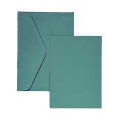 Заготовки для открыток с конвертами, 5 шт., зелёные цена и информация | Канцелярия | 220.lv