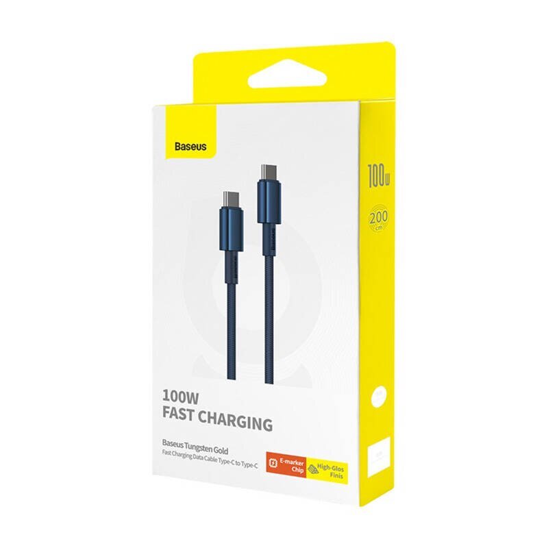 Baseus Tungsten Glod USB-C–USB-C kabelis cena un informācija | Savienotājkabeļi | 220.lv