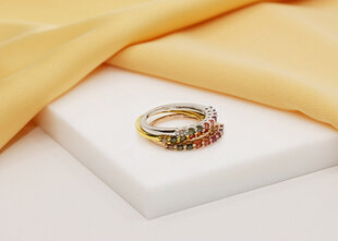 Brilio Silver Достойное серебряное кольцо с цветными цирконами RI063W цена и информация | Кольца | 220.lv