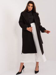 женское черное плюшевое пальто с капюшоном цена и информация | Женские пальто | 220.lv