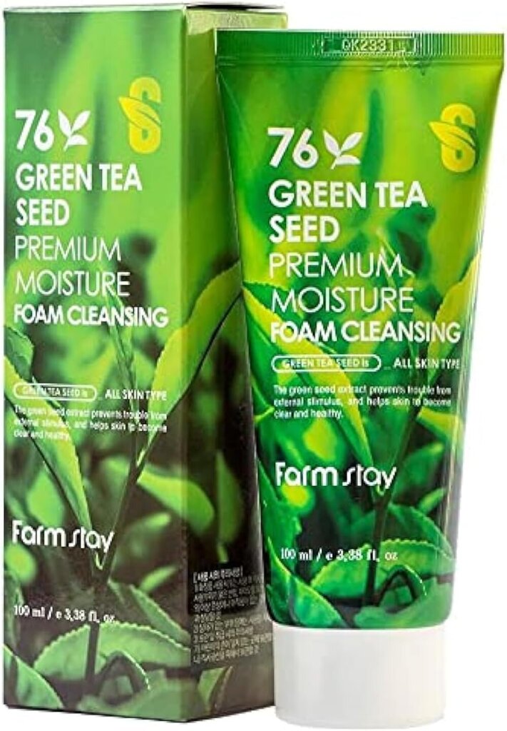 Attīrošs sejas līdzeklis visiem ādas tipiem Farm Stay 76 Green Tea Seed Premium Moisture Foam Cleansing, 100ml cena un informācija | Sejas ādas kopšana | 220.lv
