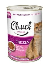 Chuck Chunks Adult Cat Chicken konservi kaķiem ar vistu , 400gr x 10 gb. cena un informācija | Konservi kaķiem | 220.lv