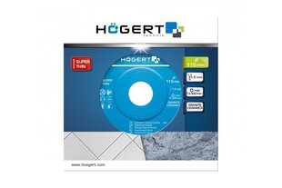 Dimanta disks keramikas flīzēm 115 mm, HT6D721, Hogert cena un informācija | Rokas instrumenti | 220.lv