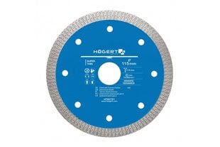 Dimanta disks keramikas flīzēm 115 mm, HT6D721, Hogert cena un informācija | Rokas instrumenti | 220.lv