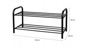 Apavu plaukts, 26x65x34 cm melns cena un informācija | Apavu skapji, apavu plaukti, priekšnama soliņi | 220.lv