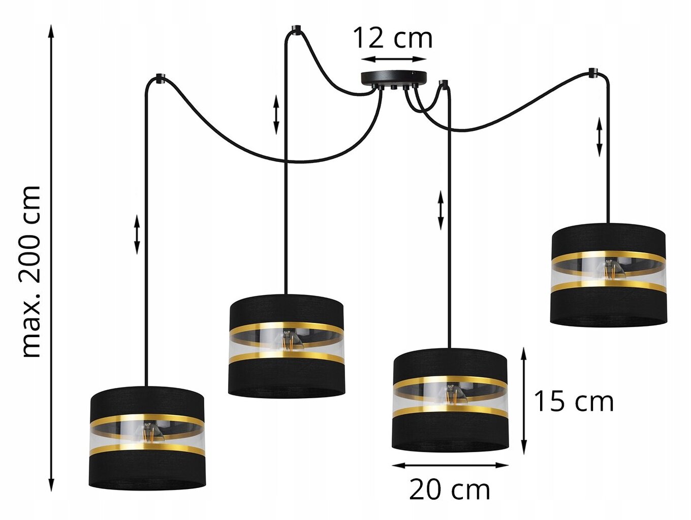 LightHome griestu lampa Spider Elegance Gold цена и информация | Lustras | 220.lv