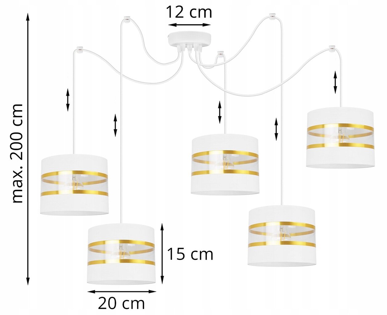 LightHome griestu lampa Spider Elegance Gold cena un informācija | Lustras | 220.lv