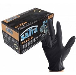 Перчатки нитриловые Satra, 100 шт., черные, размер L цена и информация | Рабочие перчатки | 220.lv