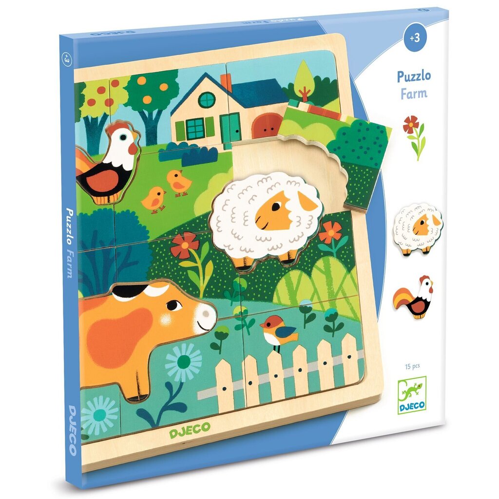 Koka puzle Djeco, 15 gab. цена и информация | Puzles, 3D puzles | 220.lv