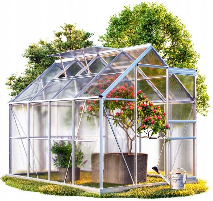 Polikarbonāta siltumnīca Funfit Garden Greenhouse, 2,50x1,90x1,95 m цена и информация | Siltumnīcas | 220.lv