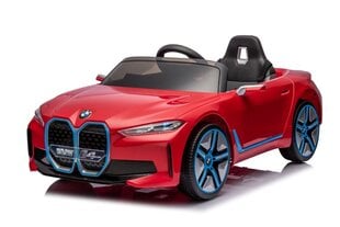 Bērnu elektroauto BMW I4 4x4, sarkans cena un informācija | BMW Rotaļlietas, bērnu preces | 220.lv