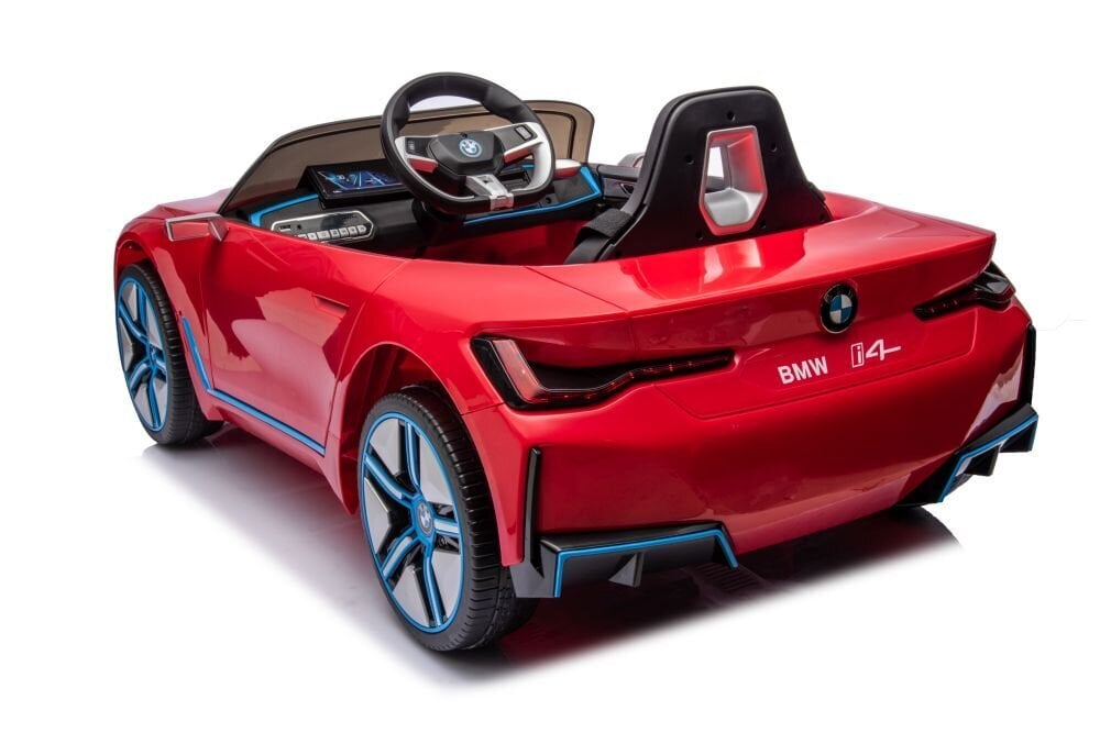 Bērnu elektroauto BMW I4 4x4, sarkans цена и информация | Bērnu elektroauto | 220.lv
