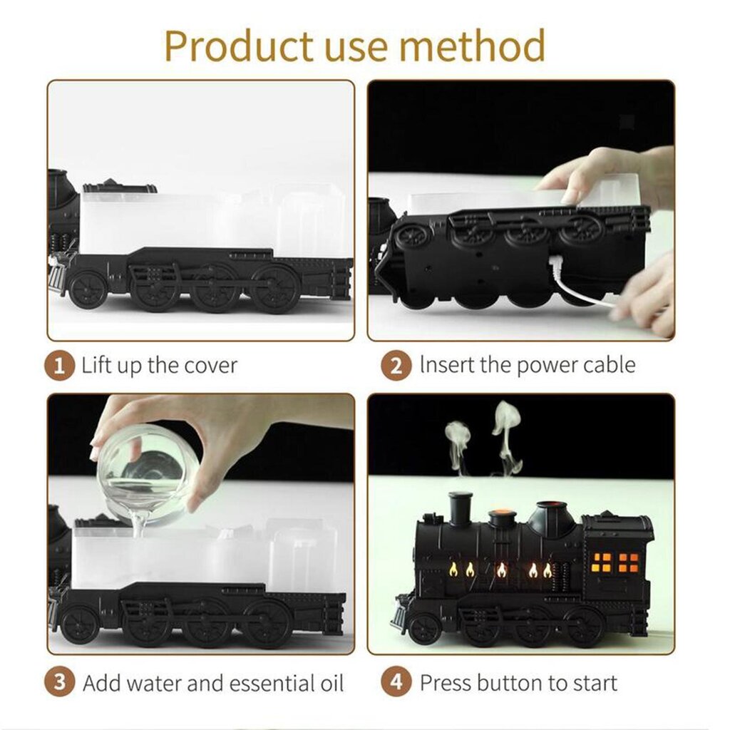 Aromterapijas gaisa mitrinātājs "TRAIN" + ēteriskā eļļa cena un informācija | Gaisa mitrinātāji | 220.lv