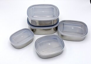 Контейнеры с крышкой для хранения продуктов питания 5 шт. цена и информация | Посуда для хранения еды | 220.lv