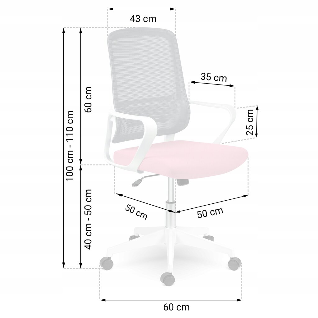 Biroja krēsls, Sofotel Wizo, pelēks/rozā cena un informācija | Biroja krēsli | 220.lv