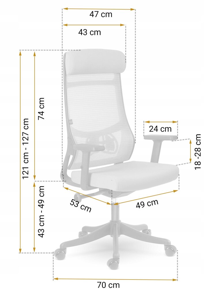 Biroja krēsls Sofotel Brema, pelēks цена и информация | Biroja krēsli | 220.lv