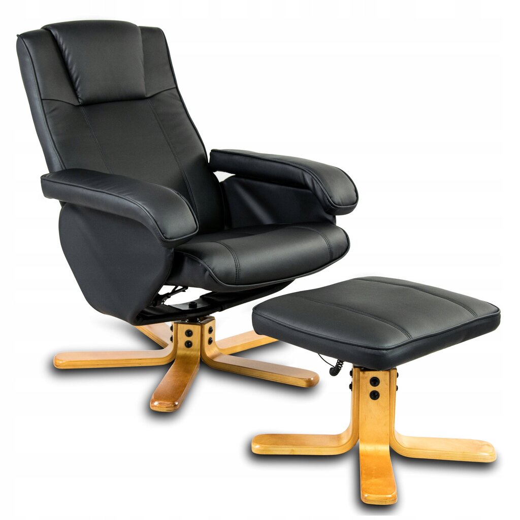 Masāžas krēsls ar kāju balstu Sofotel, melns cena un informācija | Atpūtas krēsli | 220.lv