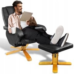 Массажное кресло с подставкой для ног Sofotel, черное цена и информация | Кресла для отдыха | 220.lv