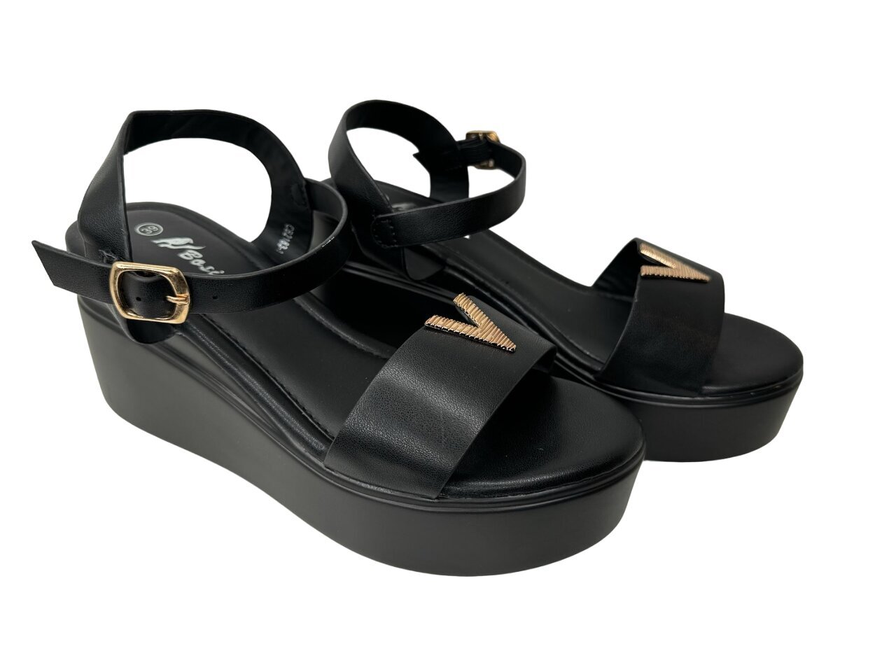 Sieviešu platformas sandales Bosido, melnas цена и информация | Sieviešu sandales | 220.lv