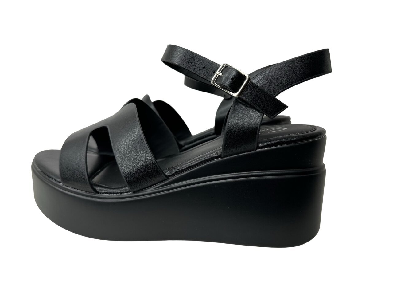 Sieviešu sandales uz platfomas CM Paris, melnas cena un informācija | Sieviešu sandales | 220.lv