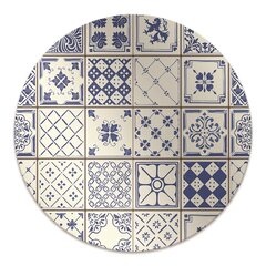 Apaļš aizsargājošs grīdas paklājs Decormat, Azulejos flīzes, 100 cm cena un informācija | Biroja krēsli | 220.lv