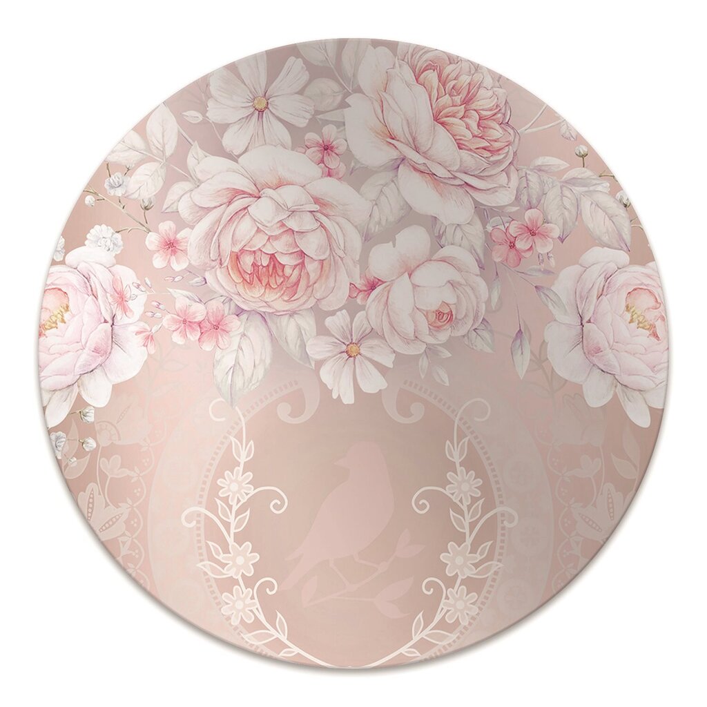 Apaļš aizsargājošs grīdas paklājs Decormat, Baltas rozes, 100 cm цена и информация | Biroja krēsli | 220.lv