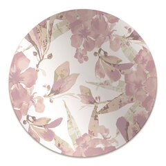 Apaļš aizsargājošs grīdas paklājs Decormat, Gaiši rozā hibiska, 100 cm cena un informācija | Biroja krēsli | 220.lv