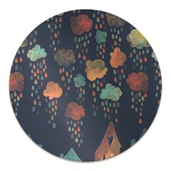 Apaļš aizsargājošs grīdas paklājs Decormat, Krāsainas mājas, 100 cm cena un informācija | Biroja krēsli | 220.lv