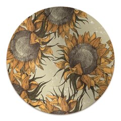 Apaļš aizsargājošs grīdas paklājs Decormat, Retro saulespuķes, 100 cm cena un informācija | Biroja krēsli | 220.lv