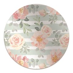 Apaļš aizsargājošs grīdas paklājs Decormat, Rozā ziedi, 100 cm cena un informācija | Biroja krēsli | 220.lv