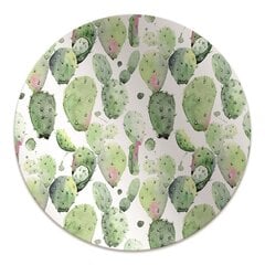 Apaļš aizsargājošs grīdas paklājs Decormat, Tropu kaktusi, 100 cm cena un informācija | Biroja krēsli | 220.lv